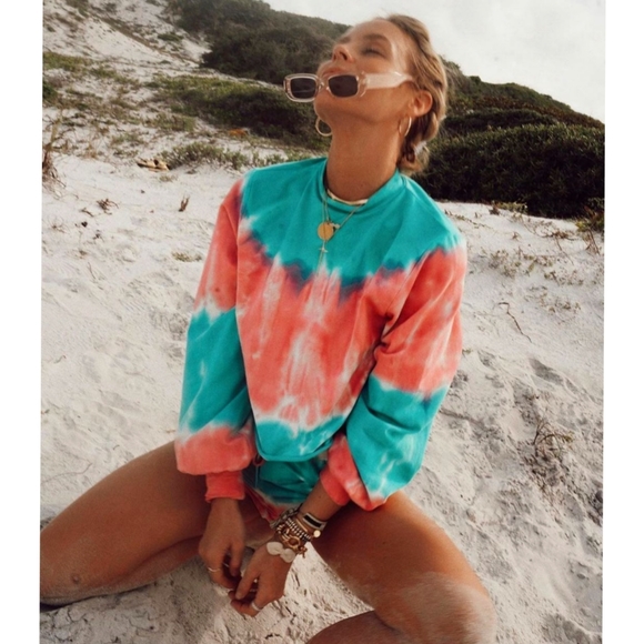 Beach Riot Ava Sweatshirt Shorts Tie Dye Set sz XS - Picture 9 of 10